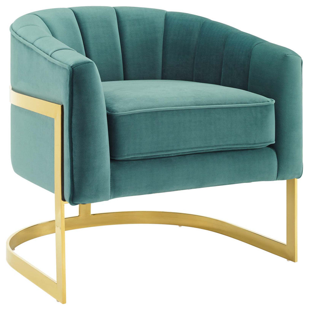 Esteem Vertical Channel Tufted Performance Velvet Accent Armchair by Modway