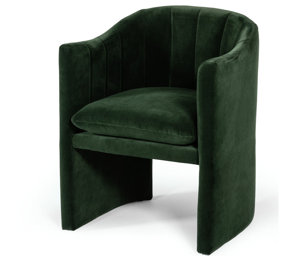 Modrest Danube Modern Jade Green Fabric Dining Chair
