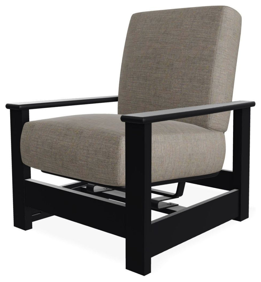 Leeward Deep Seat Outdoor Armchair with Hidden Motion, Rain Cast/Black