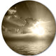 Sepia Toned Cloudy Sunrise, Landscape Disc Metal Wall Art, 23"