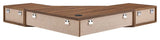 Transmit 47" Wall Mount Corner Walnut Office Desk, Walnut White