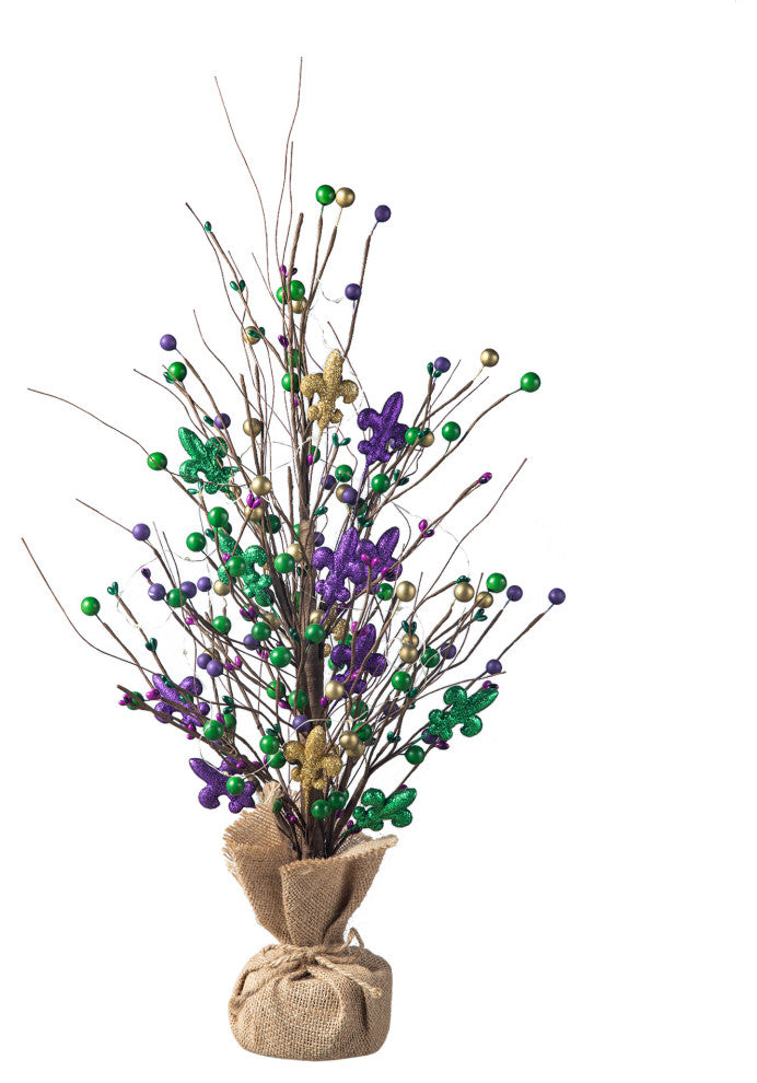 21"H Lighted Mardi Gras Table Tree