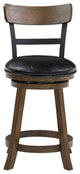 Riverside Walnut High Back Wood and Metal Bar Stool, 36.5 in.
