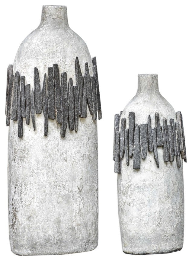 Uttermost Rutva Aged Ivory Vases, Set of 2