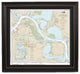 Nautical Chart, Houston Ship Channel Alexander Island, Framed
