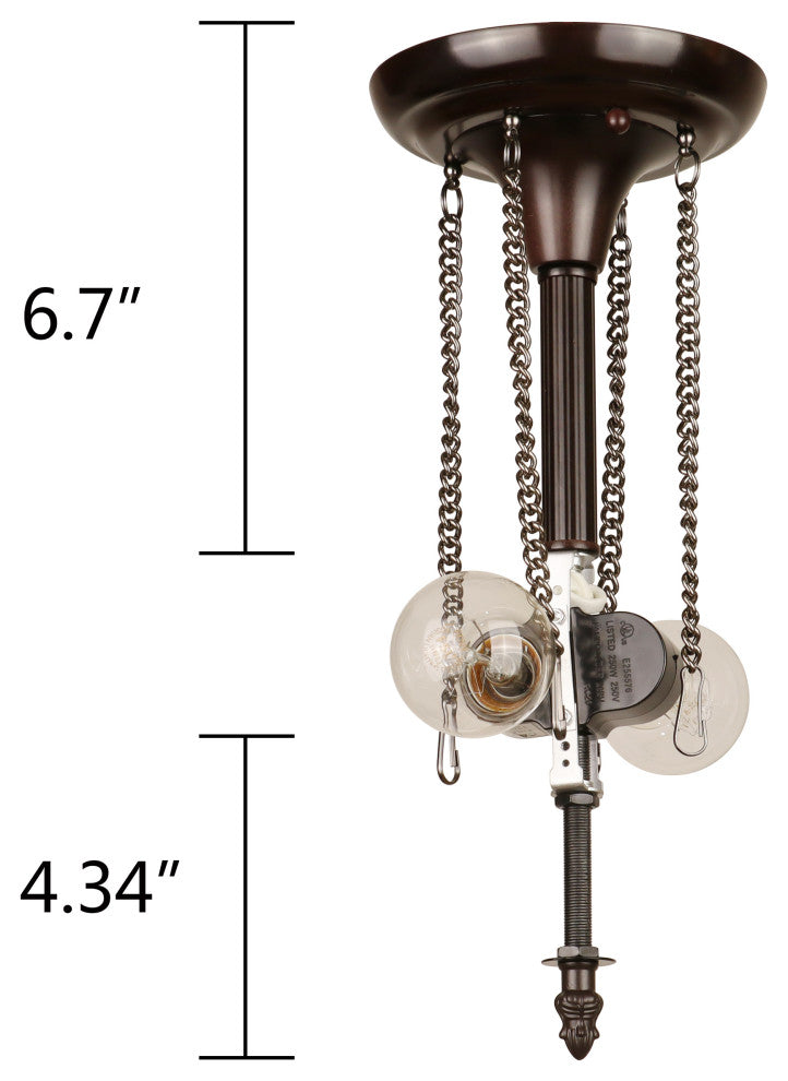 Liaison Victorian-Style 2-Light Ceiling Semi-Flush Mount 16" Wide