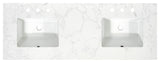 Engineered Stone Vanity Top in Grain White, 61", Double Sink