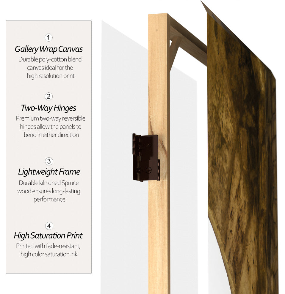 6' Tall Double Sided European Village Canvas Room Divider