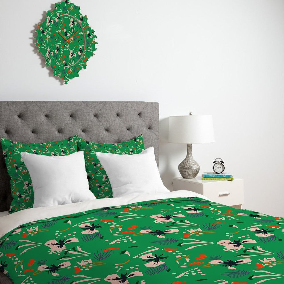 Holli Zollinger Anthology Of Pattern Seville Garden Green Duvet Cover, Twin