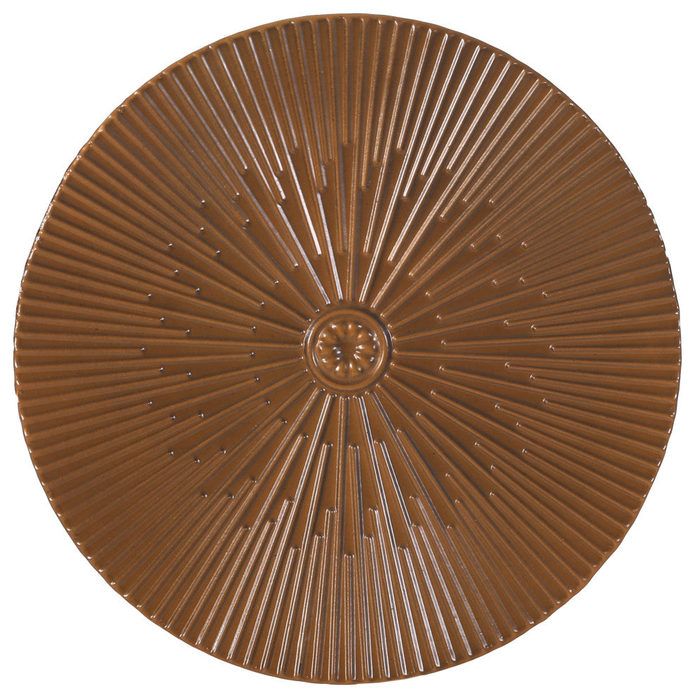Pamsha Modern Iron Sunburst Side Table, Brushed Antique Bronze