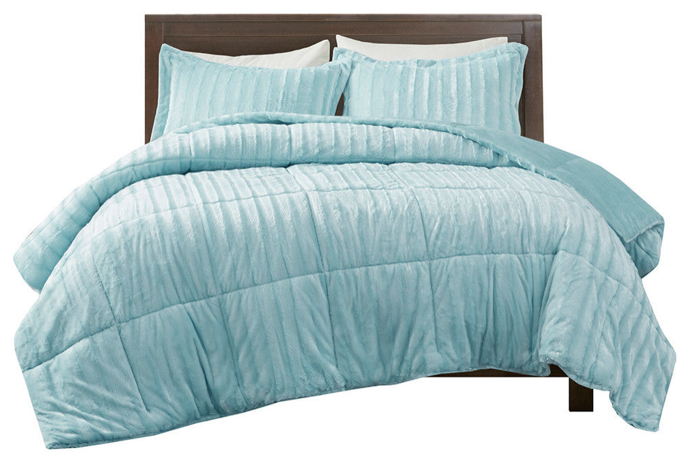 Madison Park Duke Dux Faux Fur 3-Piece Comforter Mini Set