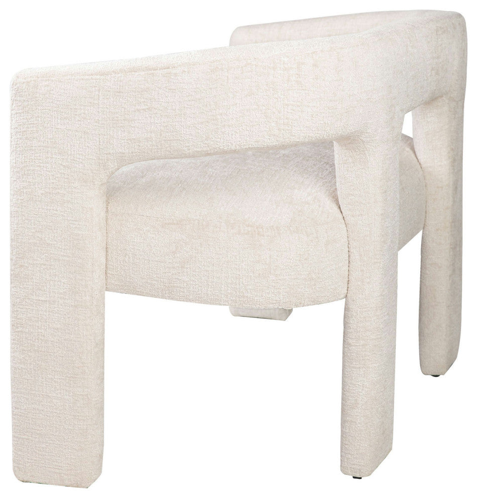 Gwen Modern Luxury Jacquard Fabric Upholstered Sculpture Bench - Natural