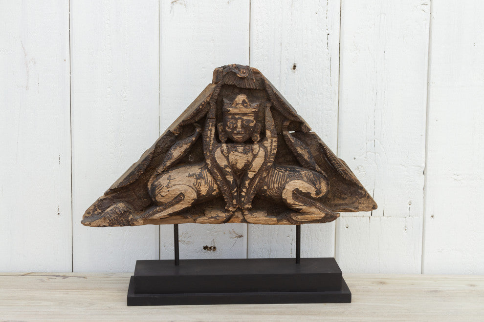 18th Century Carved Pediment on Stand