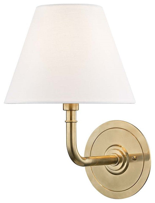 Hudson Valley Signature No.1 One Light Wall Sconce MDS600-AGB