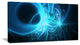 Shining Bright Blue on Black, Oversized Abstract Canvas Art Print, 60x28