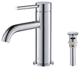 Circular Brass Single Handle Bathroom Faucet KBF1008, Chrome, with Drain