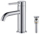 Circular Brass Single Handle Bathroom Faucet KBF1008, Chrome, With Drain