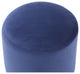 Madelyn Velvet Round Ottoman With Metal Base, Navy/Gold