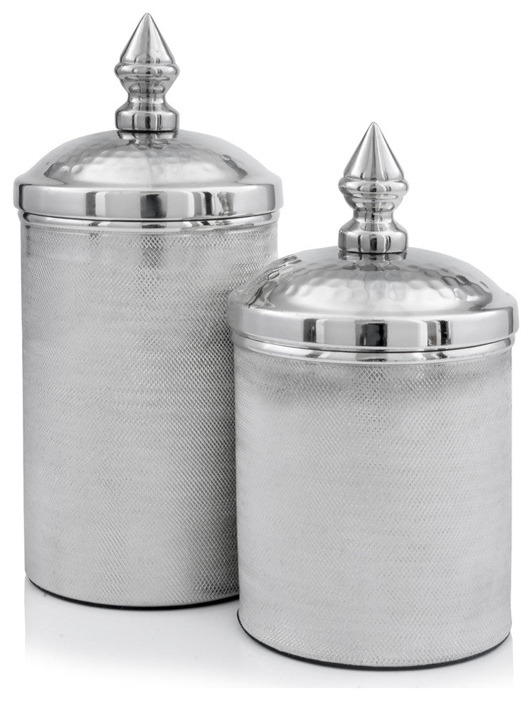 HomeRoots Silver Set of 2 Canisters