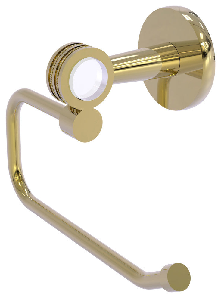 Clearview Euro Style Toilet Tissue Holder with Dotted Accents, Unlacquered Brass
