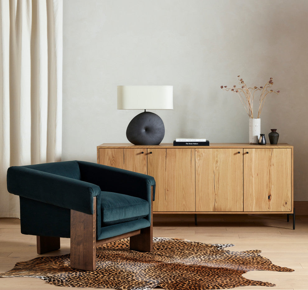 Leopard Printed Hide Rug-Brown and Black