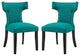 Curve Dining Side Chair Set of 2, Teal