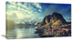 Fishing Hut at Spring Sunset, Landscape Canvas Art Print, 32"x16"