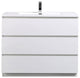 Moa Bathroom Vanity With 3 Drawers and Acrylic Sink, Gloss White, 42"