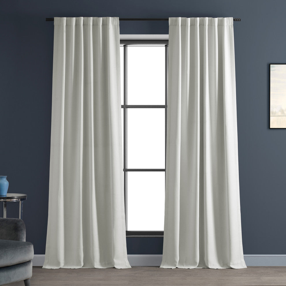 Chalk Off White Textured Bellino Room Darkening Curtain Single Panel, 50"x120"