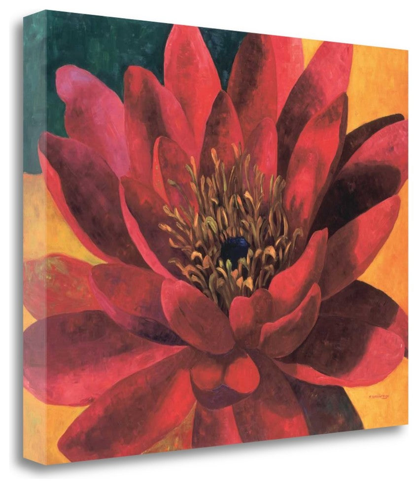 "Red Water Lily" By Maria Torrontegui, Giclee Print on Gallery Wrap Canvas