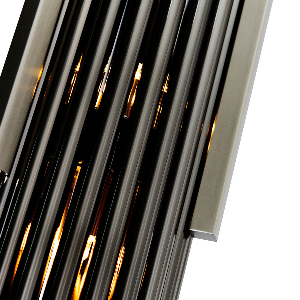 Fermont 6 Light Satin Nickel and Pearl Black Mini Pendant