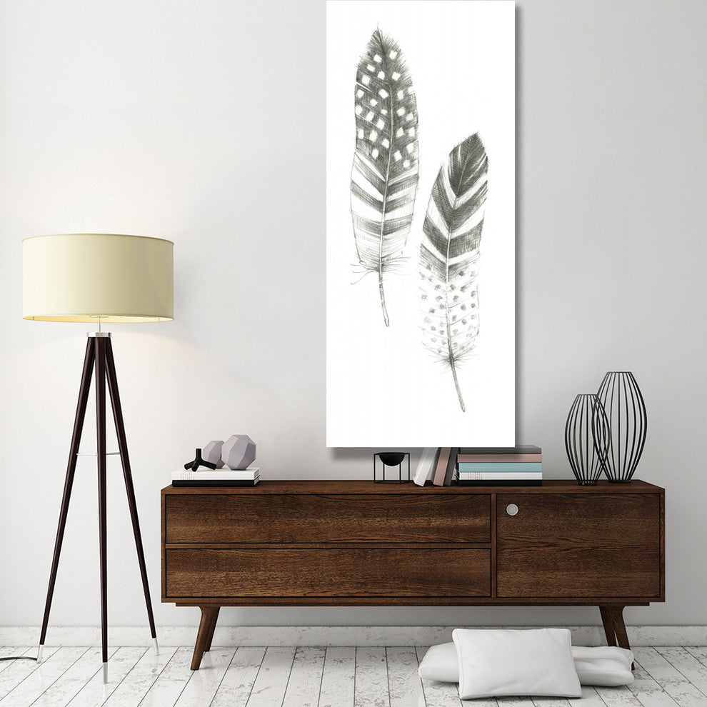 "Feather Sketches VIII" Digital Paper Print by Avery Tillmon, 32"x77"