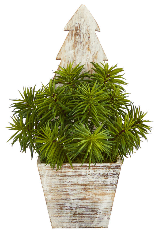 15" Succulent Artificial Plant, Christmas Tree Planter