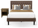 2 Pc Queen Set, 1 Queen Bed Frame Brown, Headboard, 1 Nightstand, Black Legs