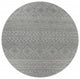 8" Round Light Gray Boho Chic Area Rug