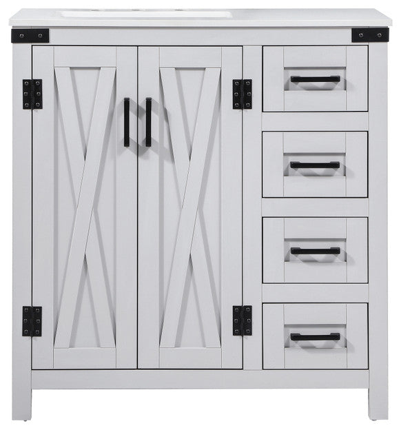 Home Living 19" Farmhouse Grey-Light Bathroom Vanity