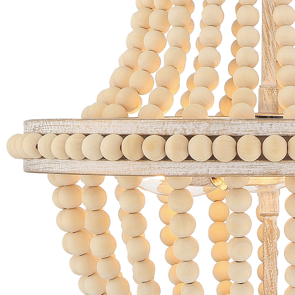 3-Light Lantern Empire Chandelier With Beaded Accents