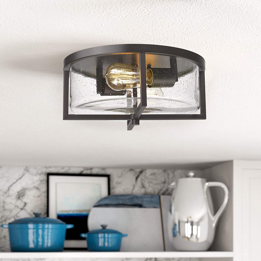 Farmhouse Flush Mount Lights Indoor Close to Ceing Light Fixture with bronze fi