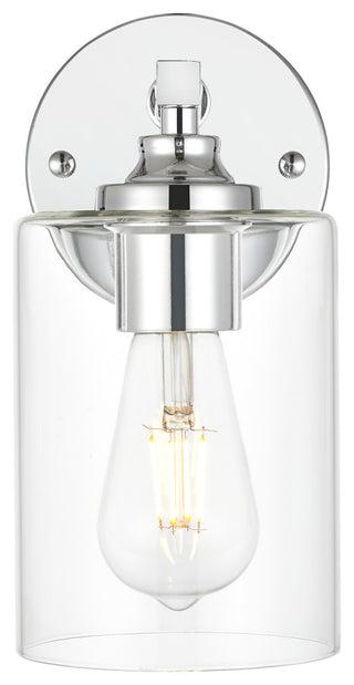 1 Light Chrome And Clear Bath Sconce