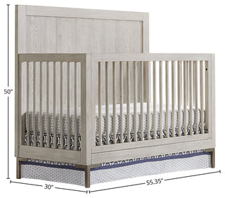 Beck 55"W Wood Convertible Crib, Gray