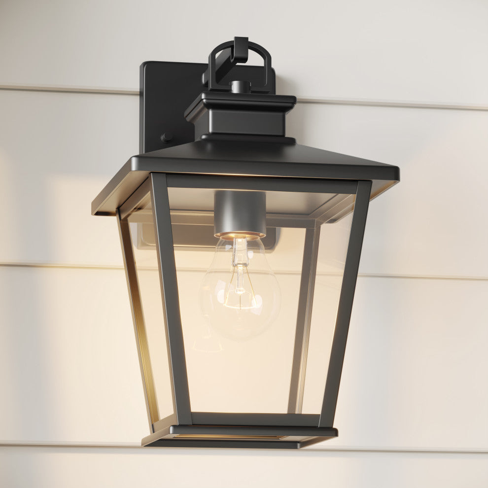 1 Light 7.5 in. Powder Coat Black Outdoor