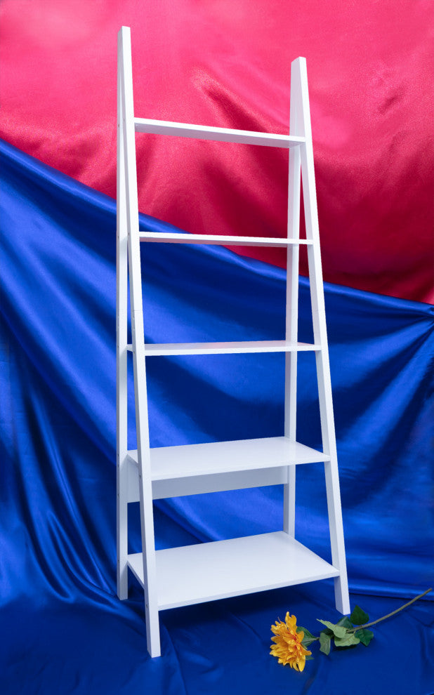 Kiera Grace Providence Miller Leaning Floor Ladder Shelf, 71"es, White