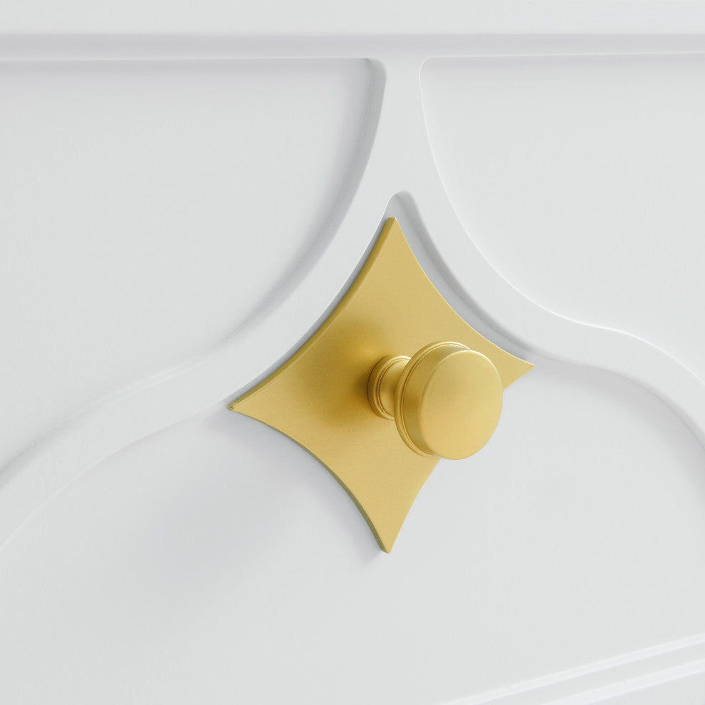 Emma 6-Drawer Dresser, White and Gold