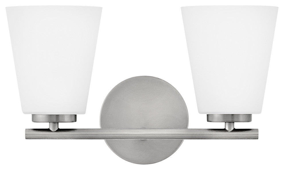 Lark Bri Small Two Light Vanity, Brushed Nickel
