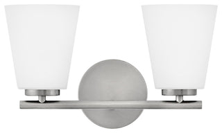 Lark Bri Small Two Light Vanity, Brushed Nickel