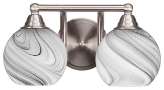 Paramount 2-Light Bath Bar, Brushed Nickel, 5.75" Onyx Swirl Glass