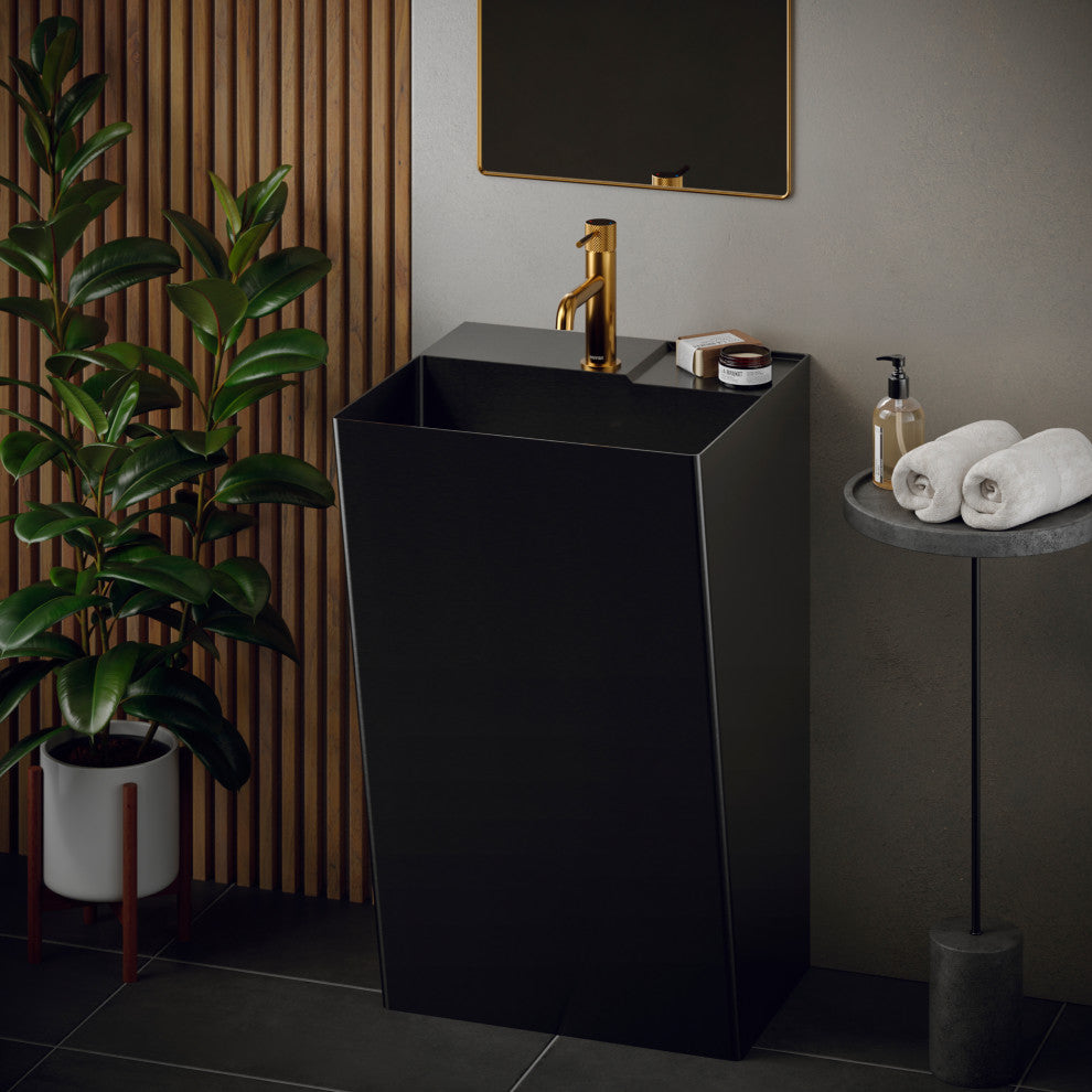 Karran 1-Handle 1-Hole Bathroom Faucet With Pop-up Drain, Gold