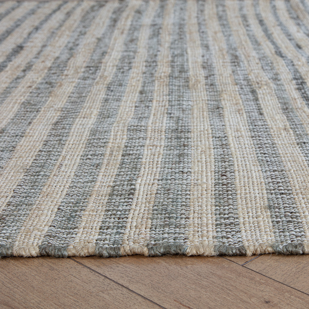 8' x 10' Coronado Gray and Natural Stripe Flatweave Area Rug