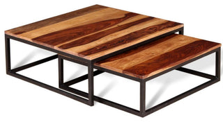 Vidaxl Two-Piece Nesting Coffee Table Set Solid Sheesham Wood