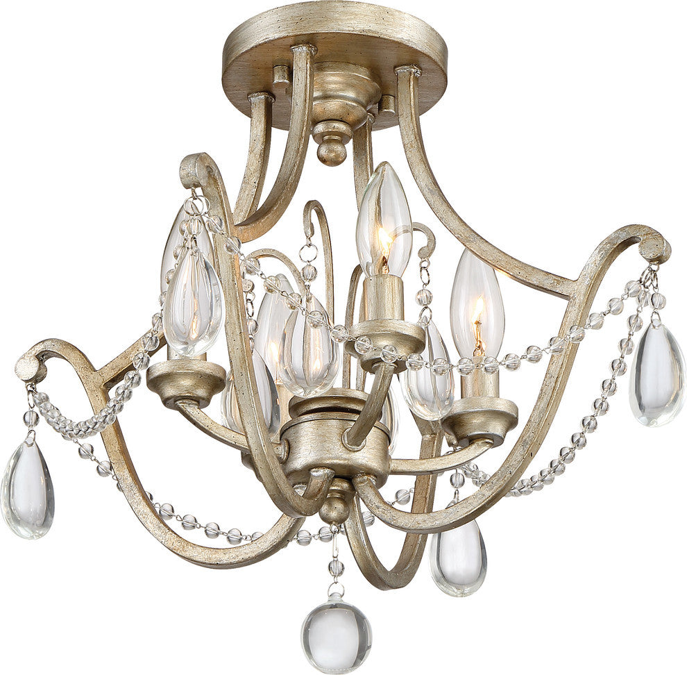 Quoizel REG1716VG Four Light Semi-Flush Mount Regent Vintage Gold
